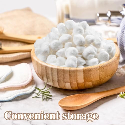 Sukh 250PCS Cotton Balls - Cotton Ball Absorbent Bulk for Face Small White Pure Cotton for Nail Polish Remover Mini Makeup Remover Real Soft for Facial Ears