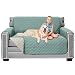 Sofa Shield Original Patent Pending Reversible Loveseat Protector for Seat Width up to 54 Inch, Furniture Slipcover, 2 Inch Strap, Couch Slip Cover Throw for Pets, Kids, Dogs, Love Seat, Seafoam Cream