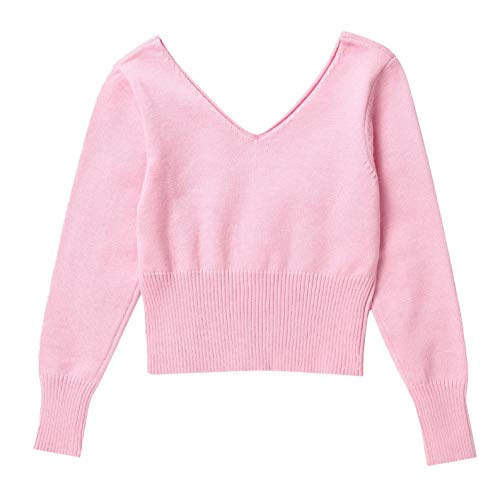 TTAO Kids Girl's Ballet Sweater Cardigan High Waist Ballet Warm Up for Leotards Dress