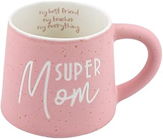 COLLECTIVE HOME - Coffee Mug, Family Ceramic Tea Cup, Funny Gift for Mother's Day/Father's Day, 16 oz, Dishwasher and Microwave Safe, SUPER MOM