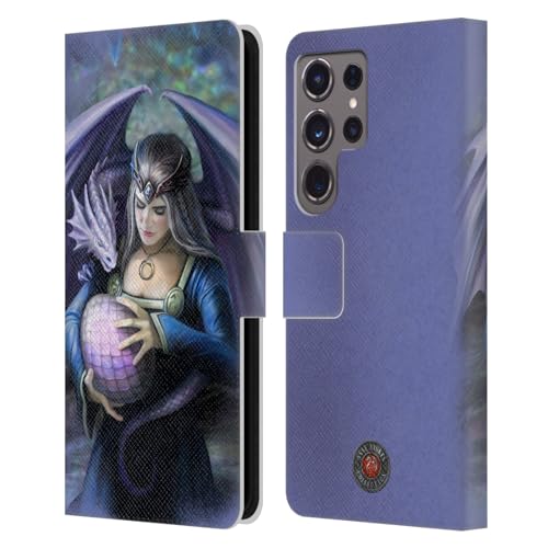 Funda para Samsung Galaxy S24 Ultra de cuero grabado con dragones guardianes artísticos