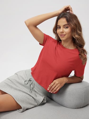 Image of ODODOS Women's Performance Cropped Tee Ultra Soft odSTRATUM Tech Short Sleeve Relaxed Top Crew Neck T-Shirts