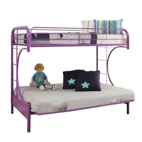 Acme Furniture Eclipse Twin Over Full and Futon Bunk Bed in Purple