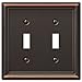 AMERELLE AMERELLE-149TTDB-1/PK 149TTDB Chelsea Wallplate, 2 Toggle, Aged Bronze