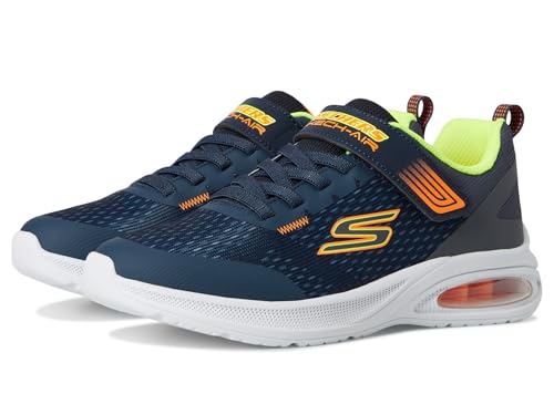 Skechers Garçon Microspec Max Advance Squad-Pacer, Navy Textile Synthetic Multi Trim, 33 EU