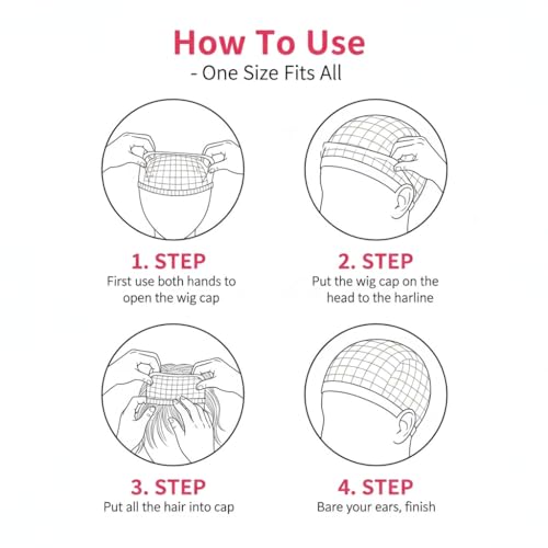 Image of SATKARTAR London UK Double Layer Elastic Stocking Wig Cap for Men & Women | Good Elastic Nylon Net Cap | Breathable & Stretchable Wig Cap for Daily Use