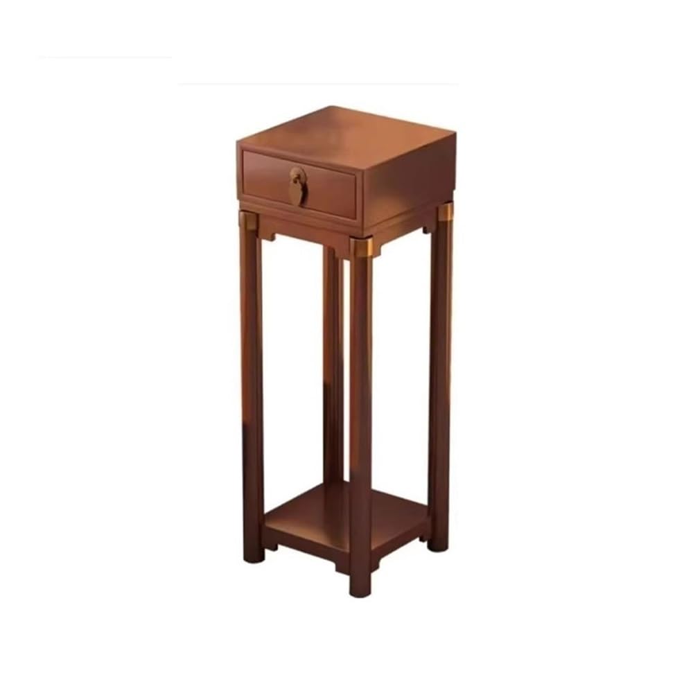 birene Vase Stand Living Room Floor Standing Plant Stand with Drawers, Study Tea Room Decor Rack