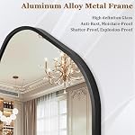 Black Irregular Bathroom Mirror for Wall, Aluminum Alloy Frame Asymmetrical Mirrors Brushed Metal Vanity Wall Mounted Mirror for LivingRoom Bedroom Room Home Decor Large 40x50 CM