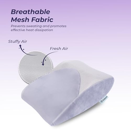 Image of Billebon Memory Foam Car Neck Pillow | Universal Headrest Cushion| Mesh Soft Fabric Hybrid| Adjustable Strap Buckle| Removable Cover| Orthopaedic Neck Support| Driving Comfort Pain Relief (Pack of 1)