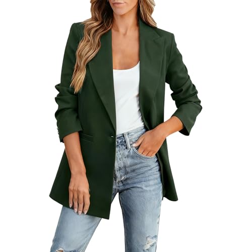 Foweknow Blazer, giacca da donna a maniche lunghe, con colletto