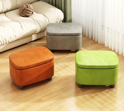 Buyira 収納ベンチ ソファスツール スツールボックス 長椅子 2人掛け 40×30×25 収納 レザー トランク用ベンチ 防水 椅子 オットマン 玄関用 靴履き シンプルデザイン 家庭用 リビング ソファ 収納家具 (奥行き 40cm × 幅 30cm x 高さ 25cm,ブラウン) [3]