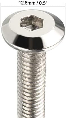 sourcing map M6x60mm Furniture Bolts Hex Socket Screws Fastener Carbon Steel 10pcs