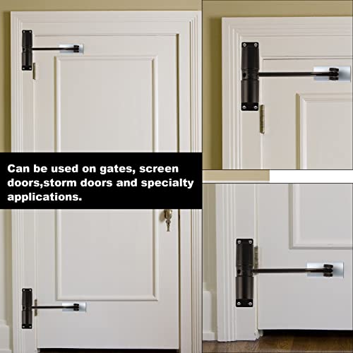Obkojj Door Closer Safety Door Closers With Spring Automatic Self Closing Hinged Doors Easy To Install, Black (Circular Closer-Black) #TOP6