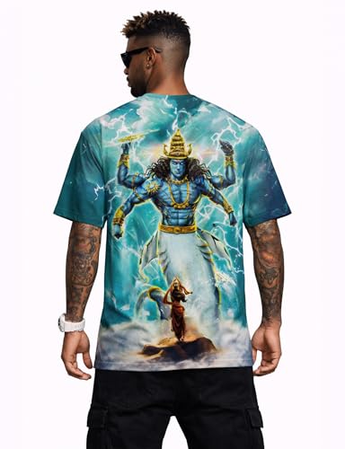 Image of STAND OUT All Over Printed Shiva, Krishna, Hanuman, Kali, Ram and Ravana, Ramayan, Bagavath Githa, Buddha Religious, Spiritual, Hindu Gods T-Shirts