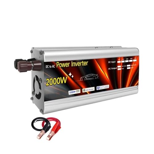 Convertidor Inversor Solar 500 W 1000 W 1500 W Y 2000 W 12 V Y 220 V Transformador Voltaje Portátil Cargador Y Convertidor Corriente para Coche Inversor(2000W 12V)