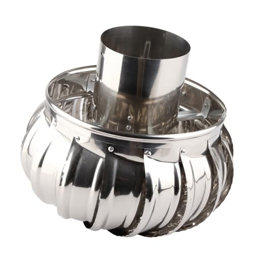 Dachlüftungslüfter, 110 mm/4,33 Zoll Windkraftanlagen Air entlüftung Edelstahl -Dachbeatmung Automatisch Stille rotierende Schornsteinheuerskappe für Dachboden