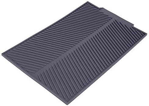 MAGT Draining Mat, Silicone Draining Board Mats Dish Drying Mat Non-Slip Dish Drainer Heat Resistant Drain Board for Kitchen Sink(Color : Gray)