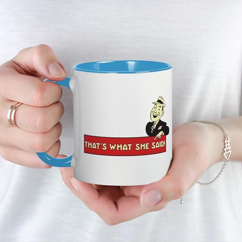 Taza de cerámica CafePress 11 oz blanca y azul miniatura 5