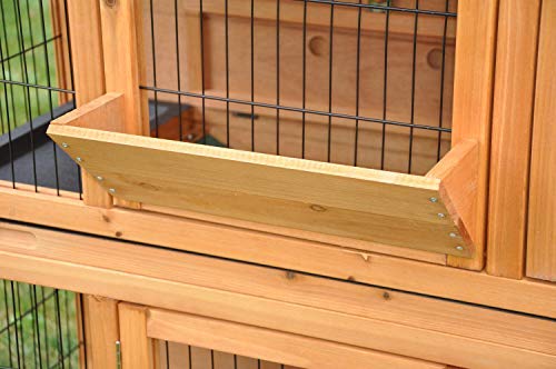 nanook Kaninchenstall Hasenstall - draußen wetterfest - mit Softclose Dach - 122 x 50 x 101 - Farbe: Natur