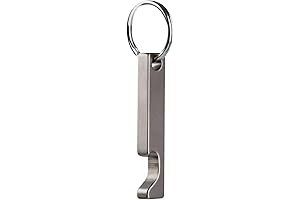 SW637 Mini Titanium Keychain Beer Bottle Opener, Super Lightweight, Optimal for Backpackers, Campers and Tailgaters