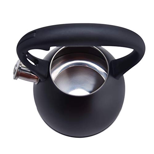 ARC, 346, 3.2 Quart / 3L Tea Kettle Food Grade with Heat Resistance Handle, Stainless Steel Teapot for Stovetop, Anti-Rust and Loud Whistling (3L - Black durable color 3)