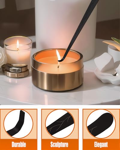 YOUTUOY 5 in1 Candle Accessory Set with Rechargeable Candle Lighter, Candle Wick Trimmer, Candle Wick Snuffer, Candle Wick Dipper, Storage Tray Plate, Candle Care Kit (Matte Black)