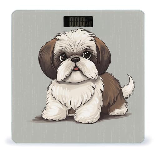 Báscula digital para baño con diseño Shih Tzu 400lb miniatura 1