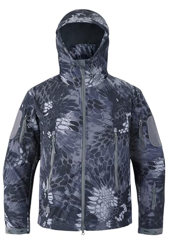 Image of Men's Softshell Jacket Fleece Windproof Waterproof Thermal Tactical Coat Outdoor Jacket Hiking Camping