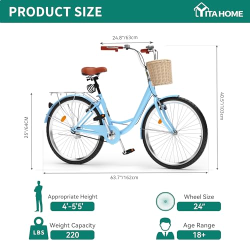 Yitahome Beach Cruiser Bike for Women