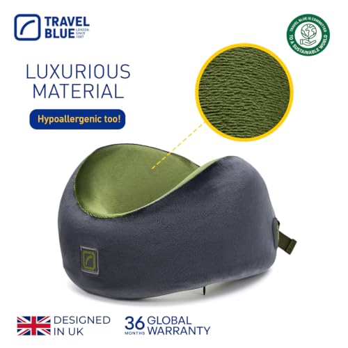 Image of Travel Blue Infinity Travel Ergonomic Neck Pillow Enjoy uninterrupted Sleep with 360-degree Support with Luxurious Hypoallergenic Material (Green)