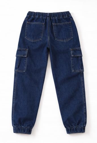 Image of Bold N Elegant Comfy Kid's Trendy Cool Print Washed 6 Pocket Denim Elasticated Jeans Joggers Pant for Baby Boys Girls