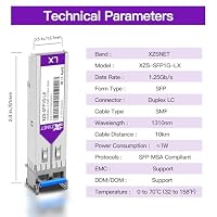 1000BASE-LX SFP Transceiver, 1,25 G SFP auf LC Singlemode-Fasermodul, kompatibel mit Cisco GLC-LH-SMD, Ubiquiti UniFi UF-SM-1G, Mikrotik, Meraki, Netgear AGM732F, D-Link und mehr, 4 Stück – Ansicht 4
