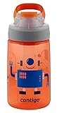 Contigo Auto Seal Gizmo Sip Kids Water Bottle, 14-Ounce, Nectarine Robots