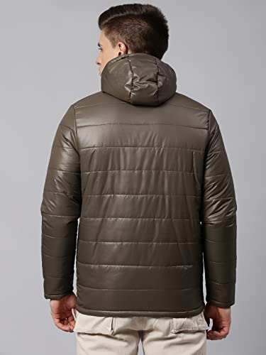 Image of Dennis Lingo Men's Polyester Regular Full Sleeves Solid Puffer Jacket - Lightweight, And Water-Resistant, Casual Winterwear