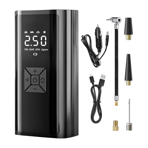 Pompe À Air De Voiture – 150 PSI, Affichage Numérique sans Fil Portable (7500 MAh), Gonfleur De Pneu Électrique Intelligent Multifonctionnel | Compresseur sans Fil, Arrêt Automatique pour Vélo,