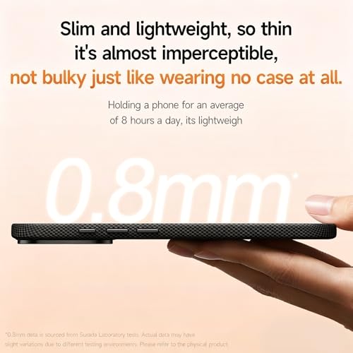 CFCKOS for iPhone 17 Pro Max Case with Magnetic Camera Control, Fit for MagSafe, Kevlar Texture Thin Slim Lightweight Shockproof (with Magnetic Black, for iPhone 17 Pro Max 6.9”) by CFCKOS - Used condition - Image 5