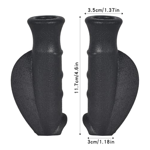 Colexy 2 Stück Komfort Rollatoren Handgriffe, Ergonomisch Geformt, Gummihandgriffe, Rollatorengriff, Rollatorenhalter, Rechts und Links, Handfasser für Mobilitätshilfe, φ 22 mm (Schwarz)