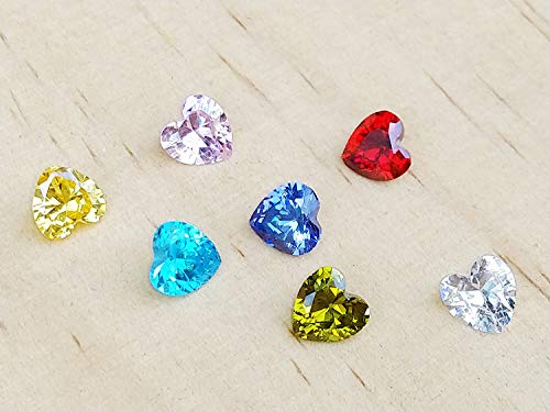 Cf100 12Pcs Heart 5Mm Aaaaa+ Cubic Zirconia Birthstone Charms For Living Memory Floating Charms Locket Necklaces (12Pcs Heart Birthstones) #TOP4