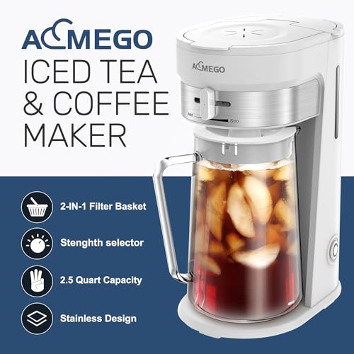 Iced Tea Maker, Brewing System with 2.5-quart Glass Pitcher, sliding ...
