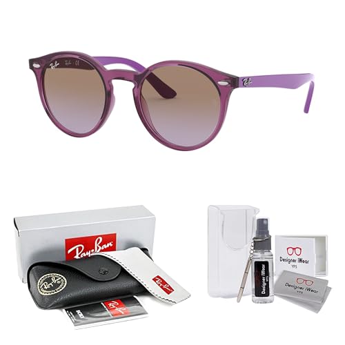 Ray-Ban Junior Kids' Round Sunglasses For Boys For Girls +BUNDLE with ACCESSORY EYEWEAR KIT2