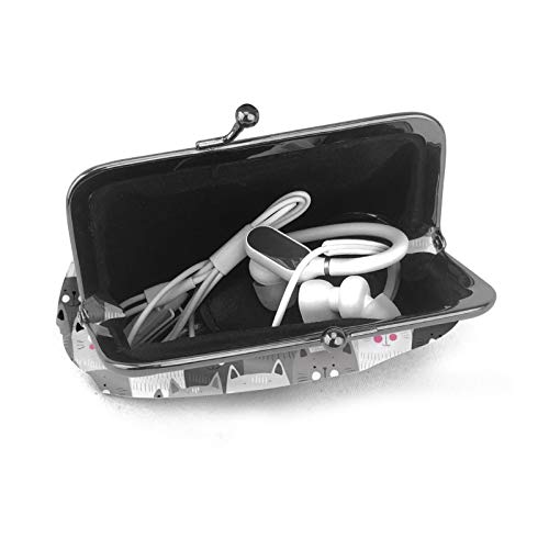 Cute Cartoon Cats Women's Leather Coin Purse, Small Change Pouch With Kiss-Lock Clasp Closure Buckle Wallet For Girl Gift #TOP3