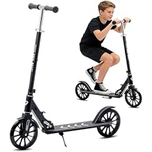 Kick Scooter for Ages 6+,Kid, Teens & Adults, Foldable, Lightweight 8IN Big Wheel Scooters -Max Load 260 LBS, Height Adjustable, Bearing ABEC9