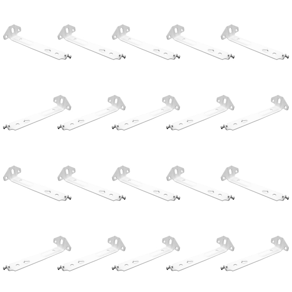 Vertical Blind Face Fix Bracket 92mm White Heavy Duty Vertical Blind Headrail Face Fitting Bracket for Slimline Track Pack of 20 — image 1