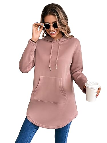 Image of KOTTY Women's Solid Smoky Pink Fleece Sweatshirt