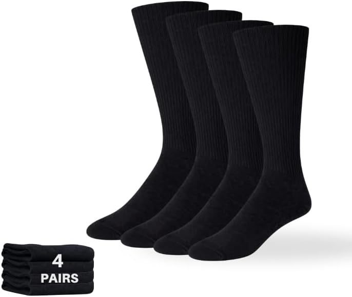 Performance Crew Socks for Men – Soft, Breathable Cotton Socks for Athletics, Training, Outdoor Sports & Daily Wear
