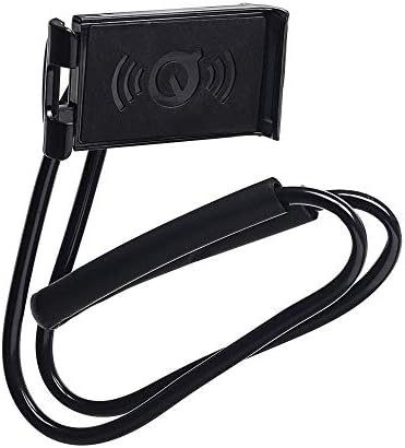 LYTIVAGEN Cell Phone Holder Hanging on the Neck, 360° Rotation Flexible Mobile Phone Neck Holder, Lazy Phone Holder Mount for Smartphone, Mini-Tablet (Black)