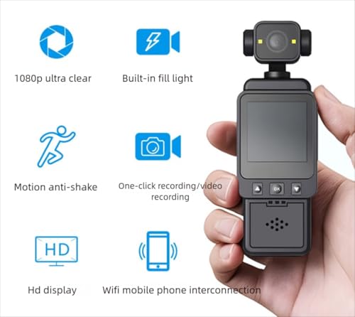 Caméra vidéo portable HD 1080p stabilisée avec lumière LED et WiFi intégré - 4
