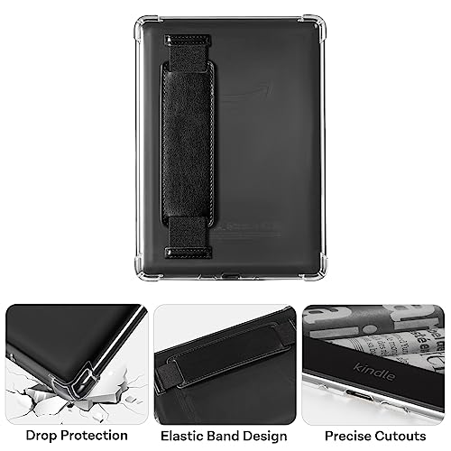 Image of CoBak Clear Case for 6 inch E-Reader 2024 and 2022 (11th Generation) with Elastic Hand Strap - Ultra-Slim Soft TPU Transparent Cover, Lightweight & Durable Protection