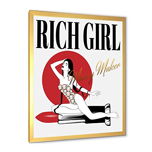 Image of DesignQ Girl In Swimsuit With Pomade Vintage Framed Wall Art
