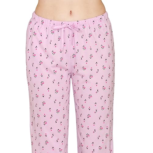 Image of Zivame Basics Knit Cotton Pyjama Set for Women - Medieval Blue